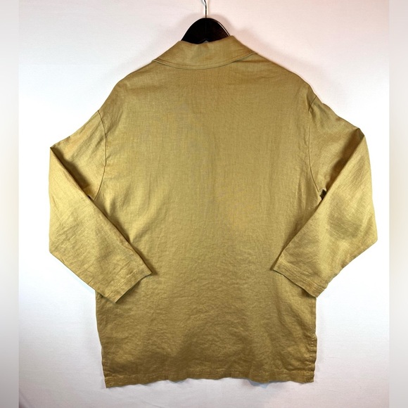 David Dart VTG women’s tunic top sz XL button down long sleeve 100% linen USA - Picture 7 of 8